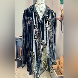 Elegant Black and Gold Paisley Blouse